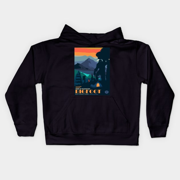 Bigfoot Kids Hoodie by Heymoonly